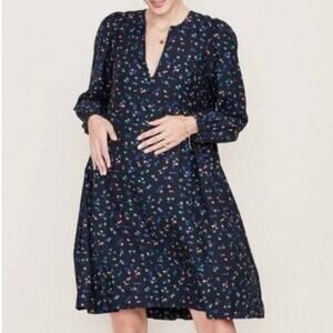 Hatch Andrea Maternity Dress Size 0 Garden Party Cottagecore Floral Silk Blend